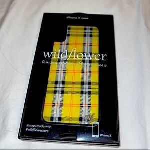iPhone X Wildflower Yellow Plaid